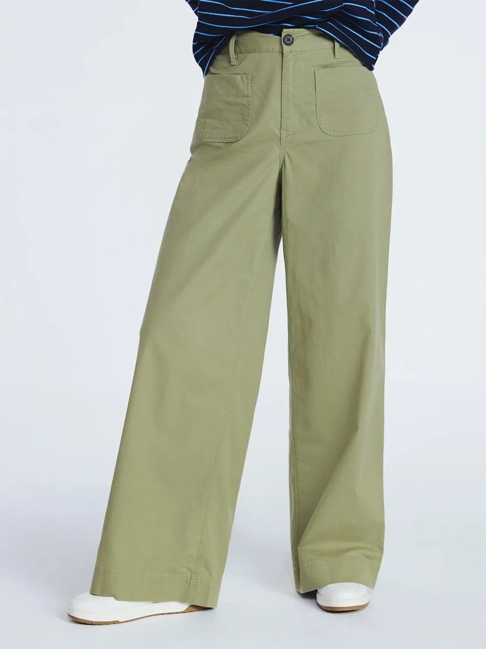 FREE ASSEMBLY PATCH POCKET WIDE LEG PANTS